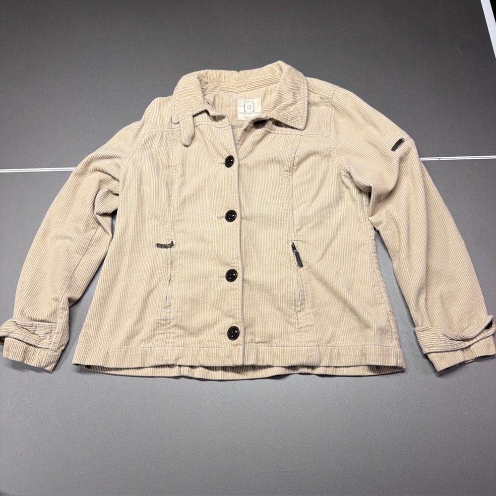 Relativity Jacket Women's Large Corduroy Beige Button Up Blazer